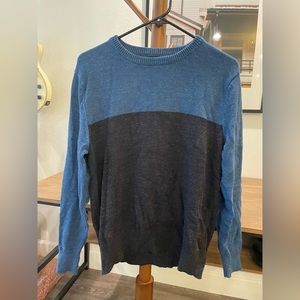 J. Crew blue two tone crewneck sweater men’s small